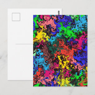 Abstract Colourful Twirly /  Postcard