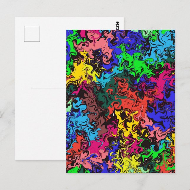 Abstract Colourful Twirly /  Postcard (Front/Back)