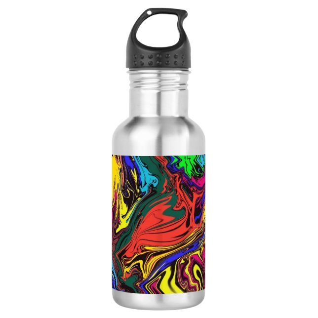 Abstract Colourful Twirly / Pushed /  532 Ml Water Bottle (Front)