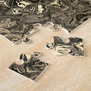 Abstract Colourful Twirly Pushed Half Drop / Sepia Jigsaw Puzzle
