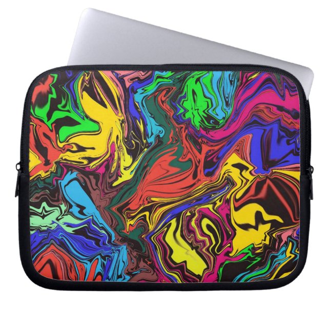 Abstract Colourful Twirly / Pushed / Laptop Sleeve (Front)