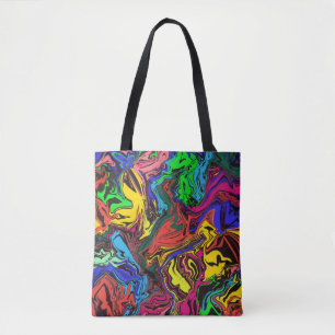 Abstract Colourful Twirly / Pushed / Tote Bag