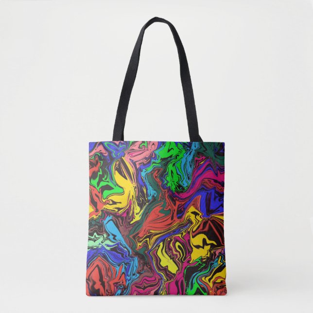 Abstract Colourful Twirly / Pushed / Tote Bag (Front)