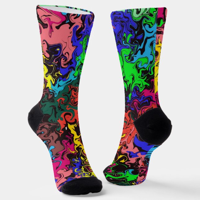 Abstract Colourful Twirly /  Socks (Angled)