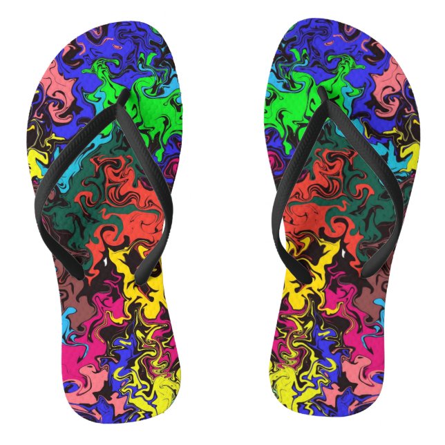 Abstract Colourful Twirly /  Thongs (Footbed)