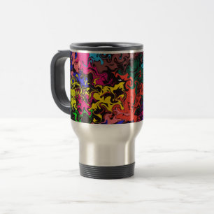 Abstract Colourful Twirly /  Travel Mug