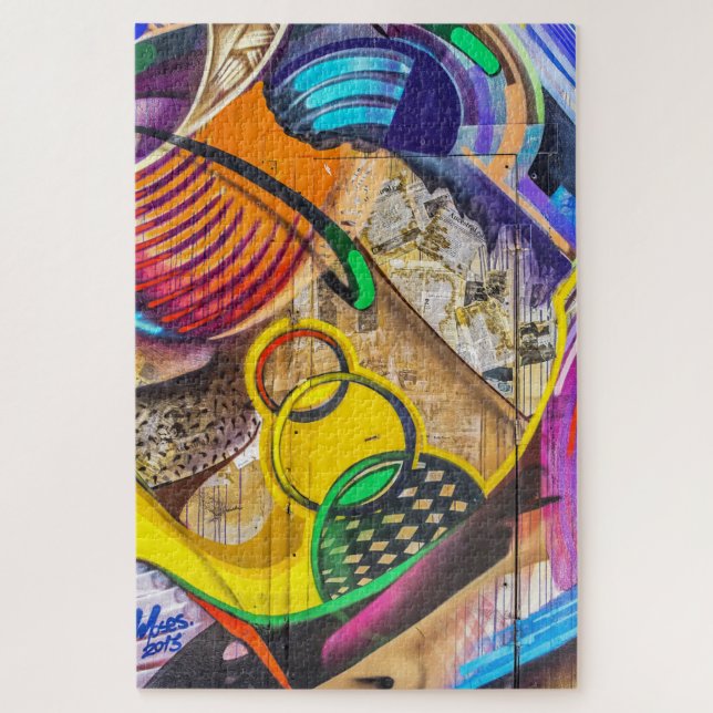 Abstract colourful urban street art graffiti, jigsaw puzzle (Vertical)