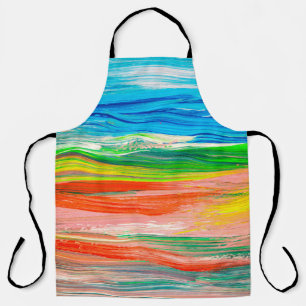 Abstract colourful watercolor artwork apron