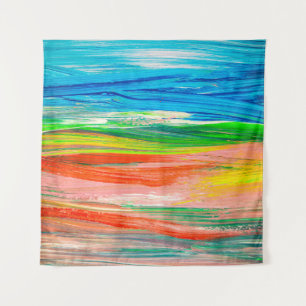 Abstract colourful watercolor artwork tapestry
