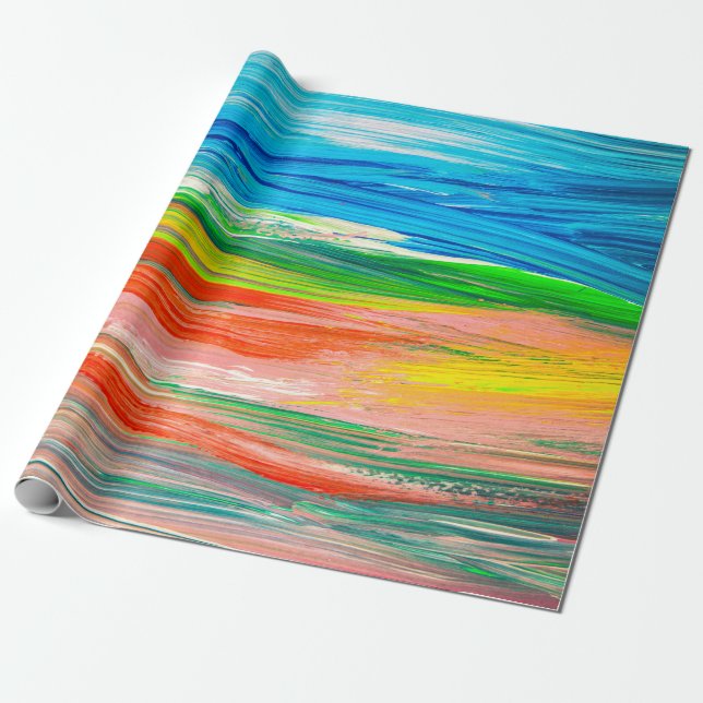 Abstract colourful watercolor artwork wrapping paper (Unrolled)