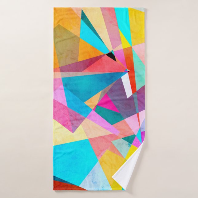 Abstract colourful watercolor background with diff bath towel (Bath Towel)
