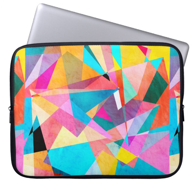 Abstract colourful watercolor background with diff laptop sleeve (Front)
