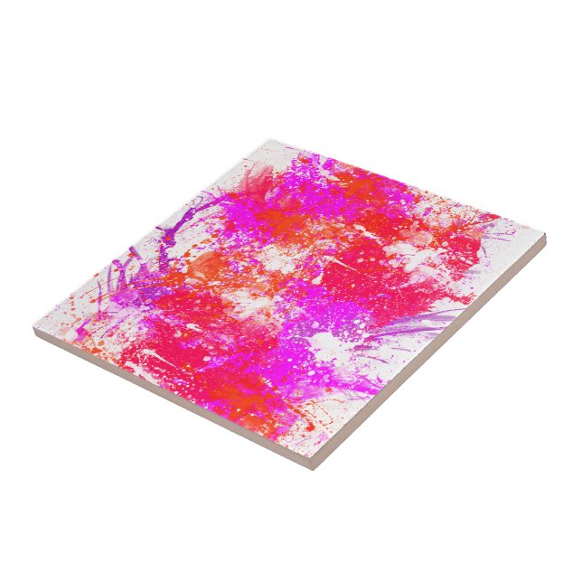 Abstract Colourful Watercolor - Choose Your Colour Ceramic Tile (Side)