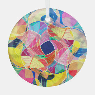 Abstract colourful watercolor, fantastic backgroun glass tree decoration