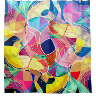 Abstract colourful watercolor, fantastic backgroun shower curtain