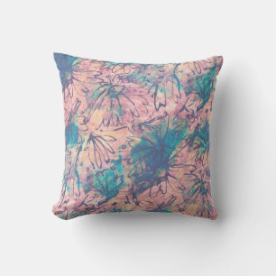 Abstract Colourful Watercolor Floral Pattern Cushion