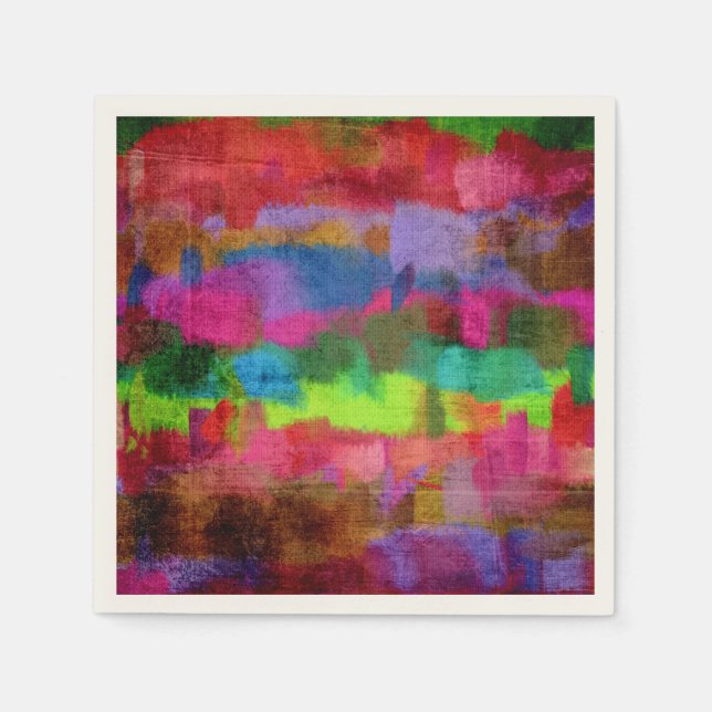 Abstract Colourful Watercolor Pattern Napkin (Front)