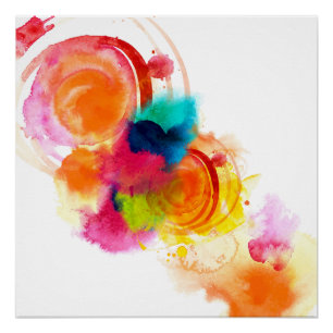 Abstract colourful watercolor poster