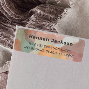Abstract Colourful Watercolor Return Address Label