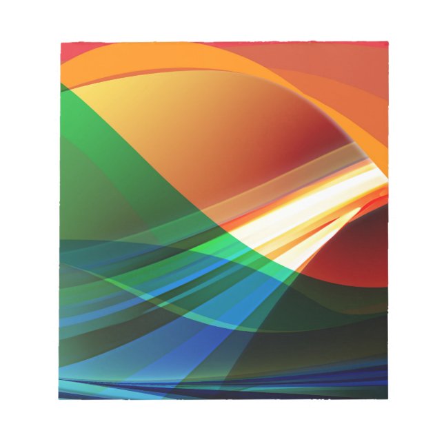 Abstract Colourful Waves Notepad (Front)
