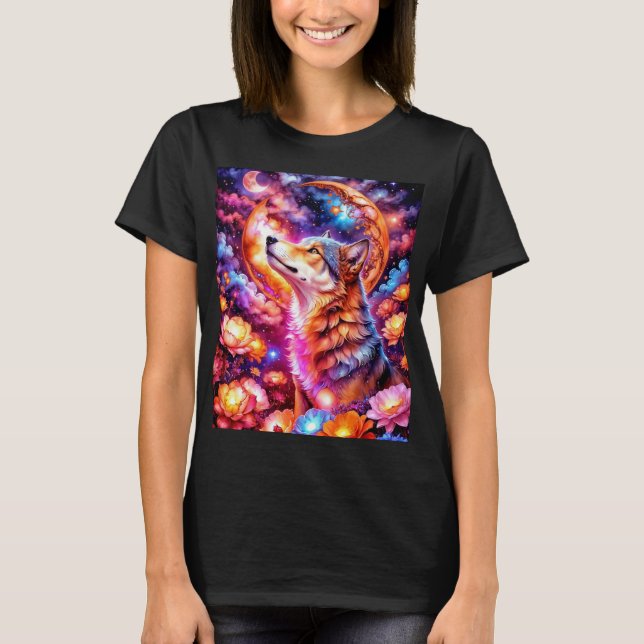 Abstract Colourful Wolf T-Shirt (Front)