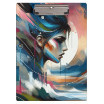 Abstract colourful woman's face wall decor poster