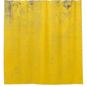Abstract colourful yellow cement wall texture and  shower curtain