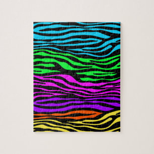 abstract Colourful Zebra Stripes Jigsaw Puzzle