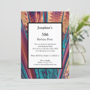 Abstract colours 50th Birthday Party  Invitation