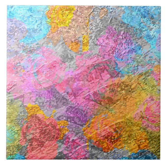 Abstract Colours Ceramic Tile (Front)