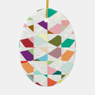 Abstract Colours Damask Ceramic Tree Decoration