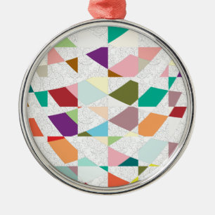 Abstract Colours Damask Metal Tree Decoration