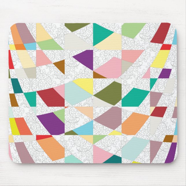 Abstract Colours Damask Mouse Pad (Front)