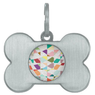 Abstract Colours Damask Pet Name Tag