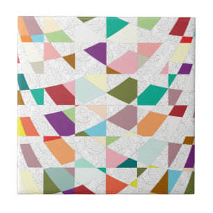 Abstract Colours Damask Tile