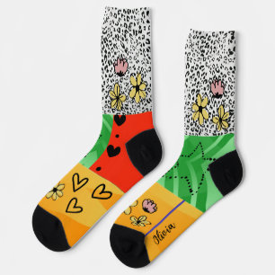 Abstract colours doodle style custom socks