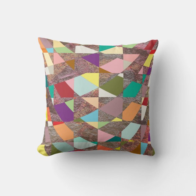 Abstract Colours Glitter Cushion (Front)