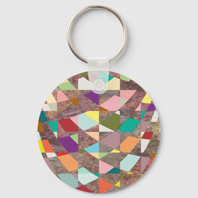 Abstract Colours Glitter Key Ring (Front)