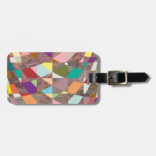 Abstract Colours Glitter Luggage Tag (Front Horizontal)