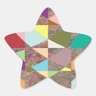 Abstract Colours Glitter Star Sticker