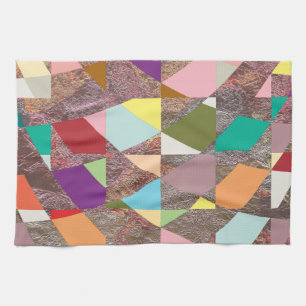 Abstract Colours Glitter Tea Towel