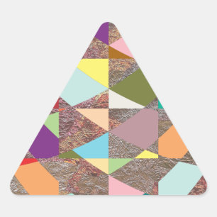 Abstract Colours Glitter Triangle Sticker