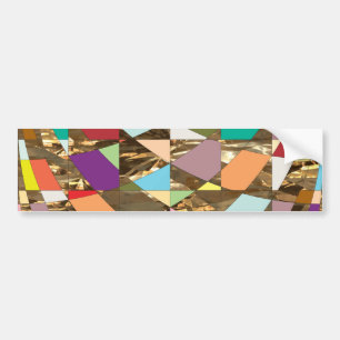 Abstract Colours Gold Foil Bumper Sticker