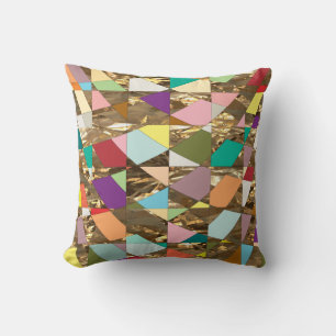 Abstract Colours Gold Foil Cushion