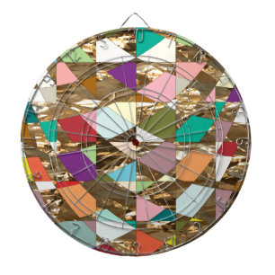 Abstract Colours Gold Foil Dartboard