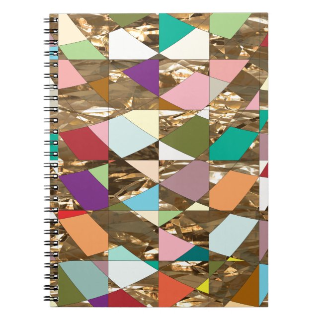 Abstract Colours Gold Foil Notebook (Front)