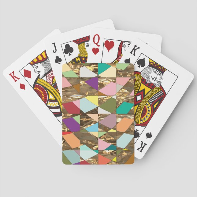 Abstract Colours Gold Foil Playing Cards (Back)