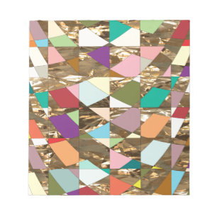 Abstract Colours Gold Foil Scrapbook Paper Notepad