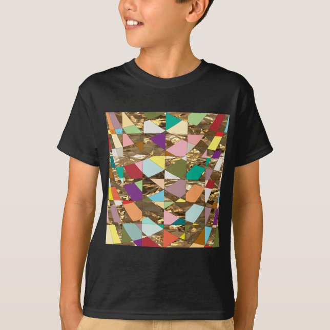 Abstract Colours Gold Foil T-Shirt (Front)
