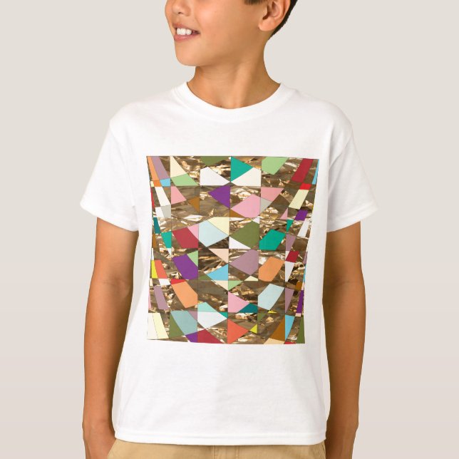 Abstract Colours Gold Foil T-Shirt (Front)